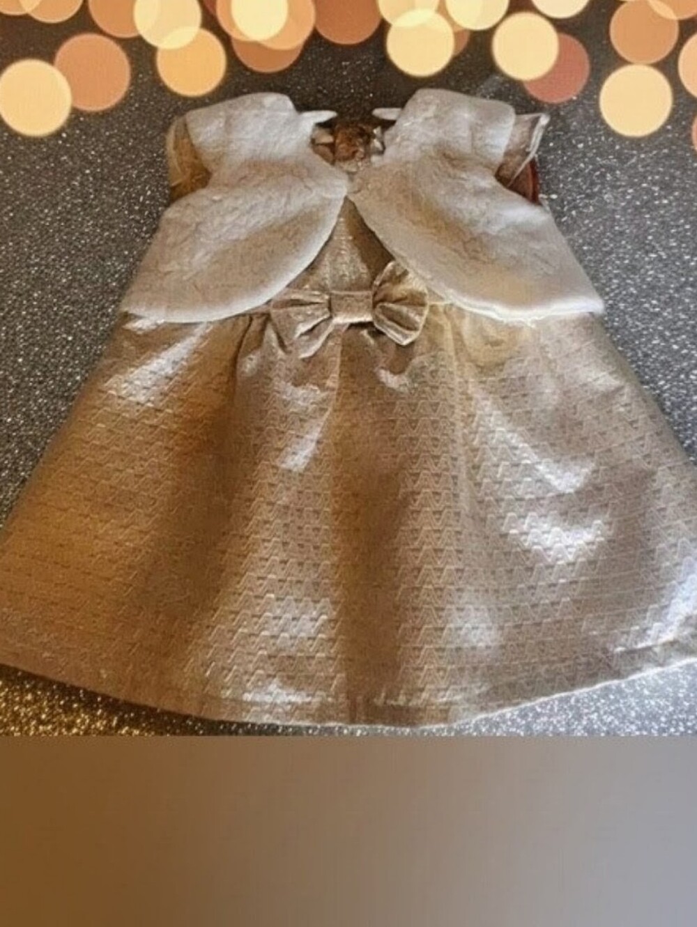 👑 Crown & Ivy  Special Occasion Dress w/ Faux Fur Shrug Sz. 12 Mo.
